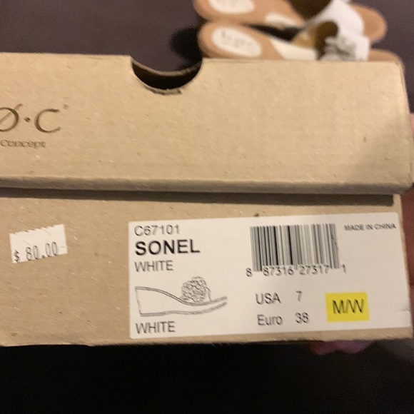 Born O Concept Sonel; White Leather Top Sandals; Corked Bottom. Oh so comfy! - Picture 2 of 7